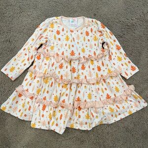 Stitchy Fish Fall Leaves Twirl Dress